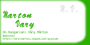 marton vary business card