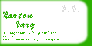 marton vary business card